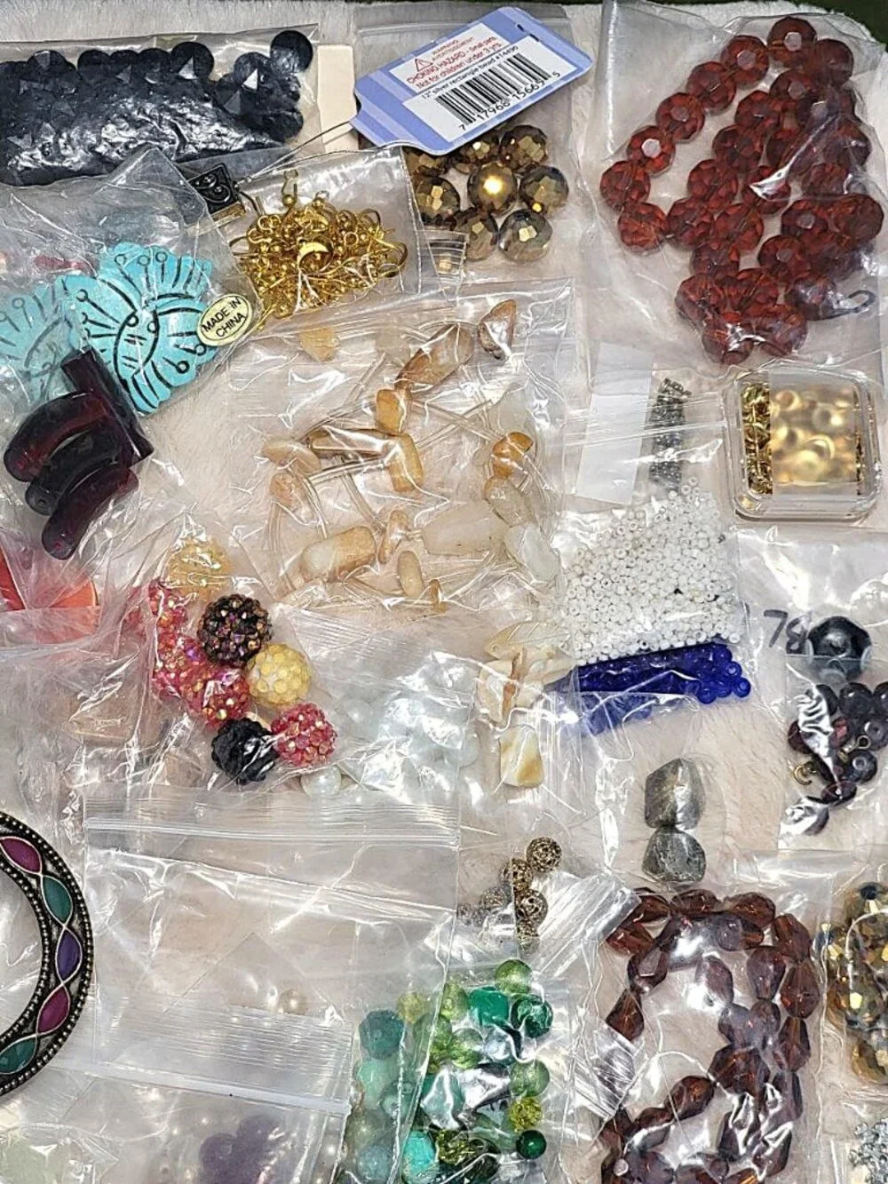 HUGE 4.5lb Destash Lot Jewelry Making Beads Findings Cabachons Various Mats #I